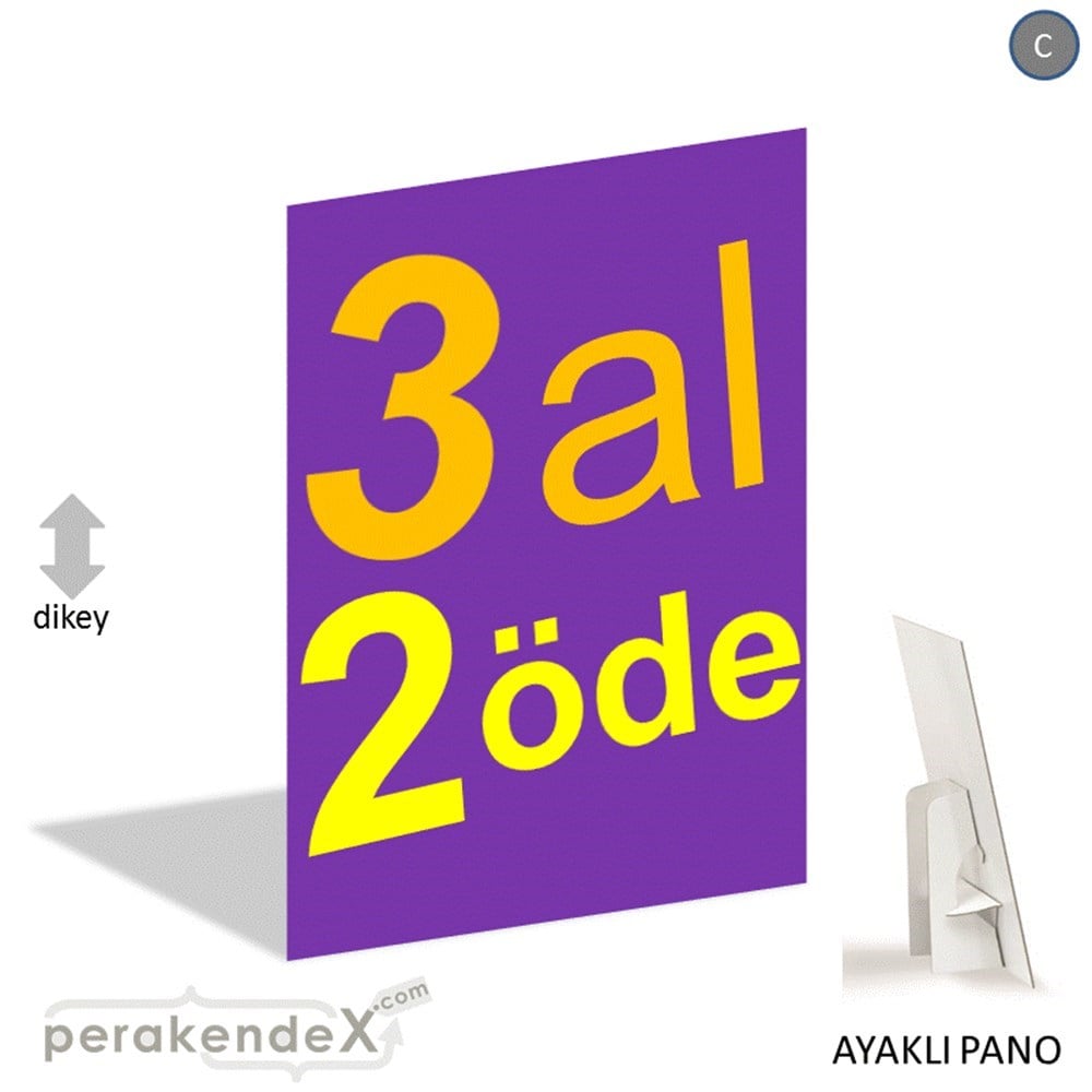 3 al 2 öde AYAKLI REKLAM PANOSU -dikdörtgen,tek yön baskı