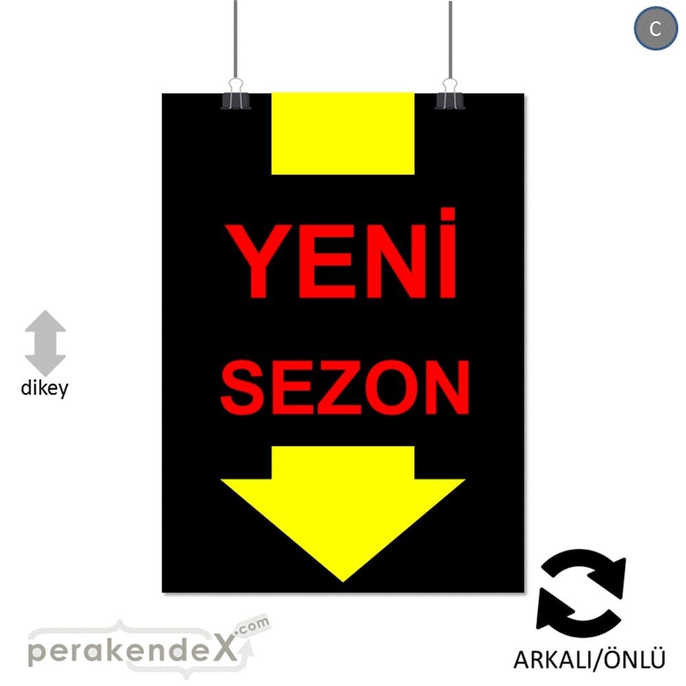 yeni sezon * SERT PLASTİK POSTER -dikdörtgen,çift yön baskı