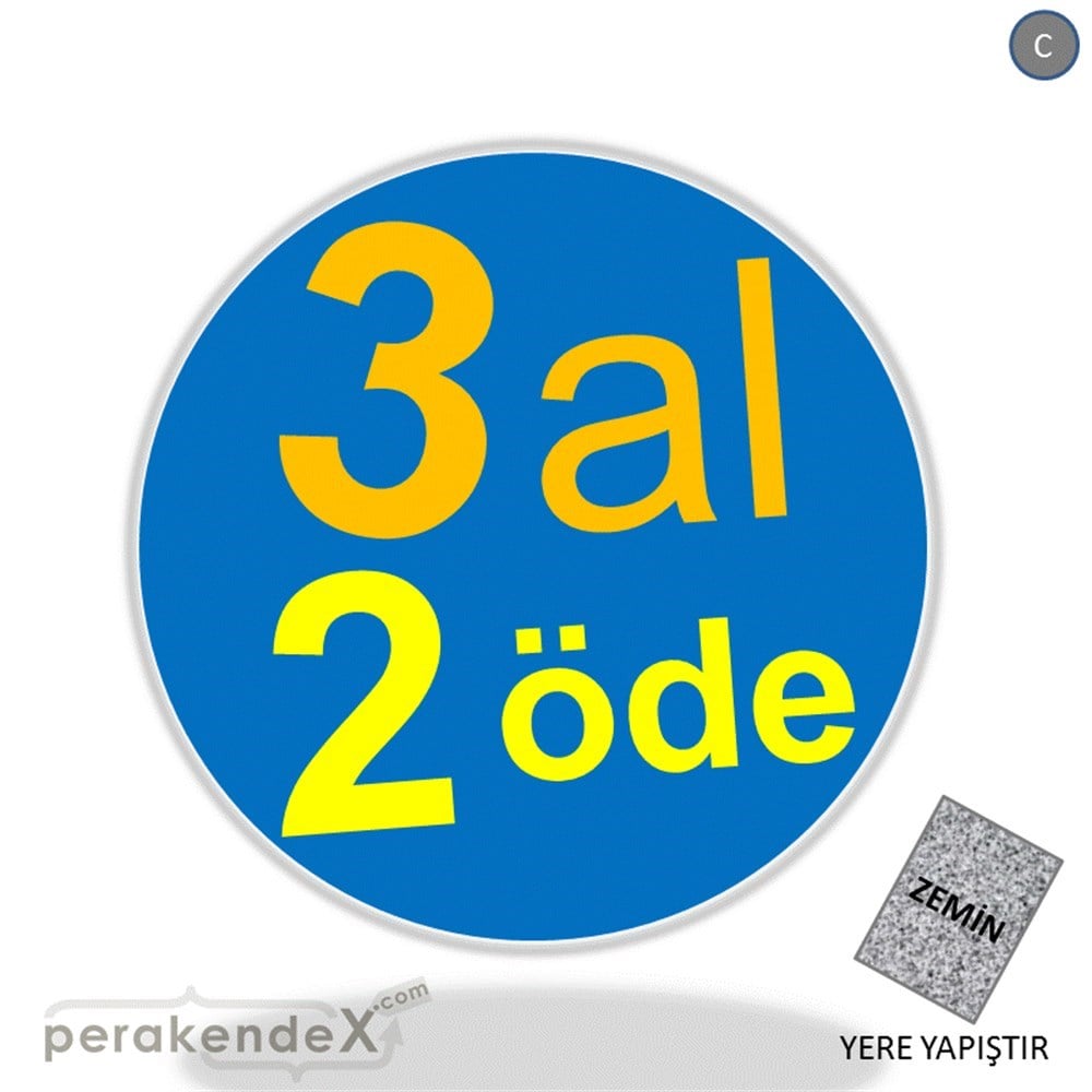 3 al 2 öde YER ZEMİNE YAPIŞIR -oval,tek yön baskı