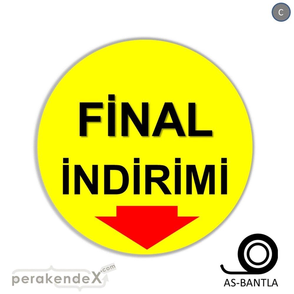 final indirimi SERT PLASTİK POSTER -oval,tek yön baskı