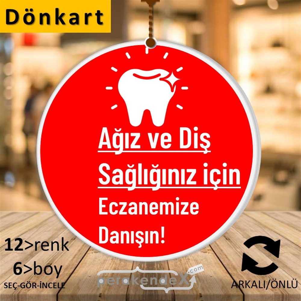 Ağız Ve Diş Sağlığınız İçin  DÖNKART -oval,çift yön baskıdön-kart