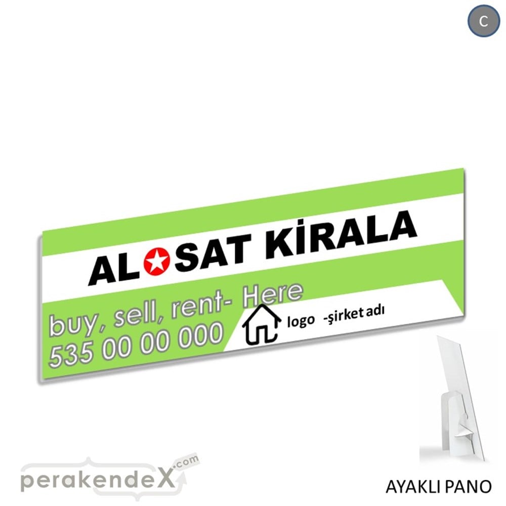 Al & Sat & Kirala Yazısı 004 KARTON AYAKLI POSTER,  PANO (BANNER) -dikdörtgen,tek yön baskıkarton ayaklı poster,  pano