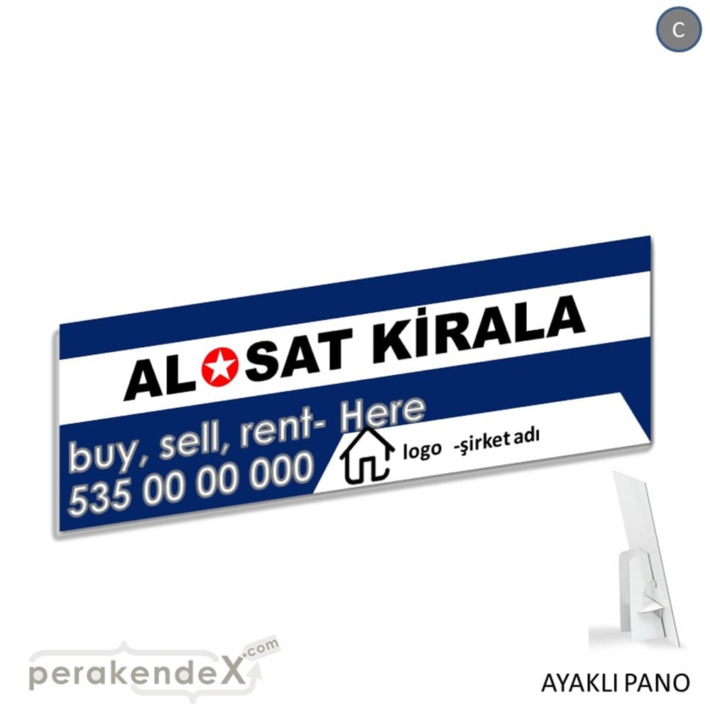Al & Sat & Kirala Yazısı 004 KARTON AYAKLI POSTER,  PANO (BANNER) -dikdörtgen,tek yön baskıkarton ayaklı poster,  pano