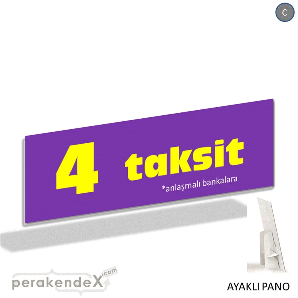 anlaşmalı bankalara 4 taksit AYAKLI REKLAM BANNER -dikdörtgen,tek yön baskı