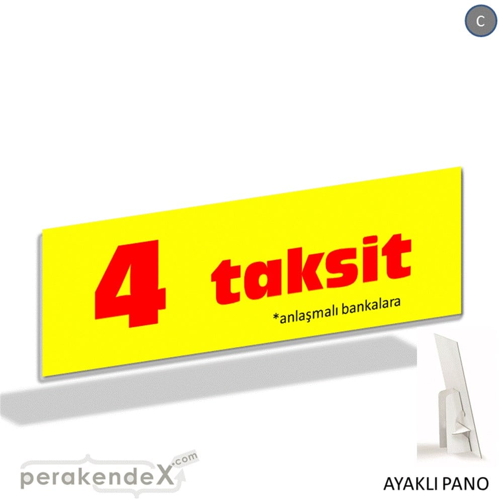 anlaşmalı bankalara 4 taksit AYAKLI REKLAM BANNER -dikdörtgen,tek yön baskı