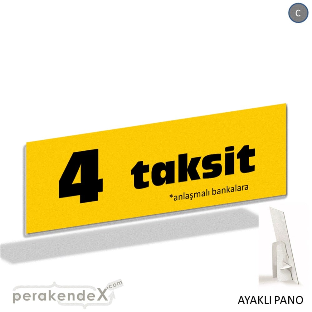 anlaşmalı bankalara 4 taksit AYAKLI REKLAM BANNER -dikdörtgen,tek yön baskı