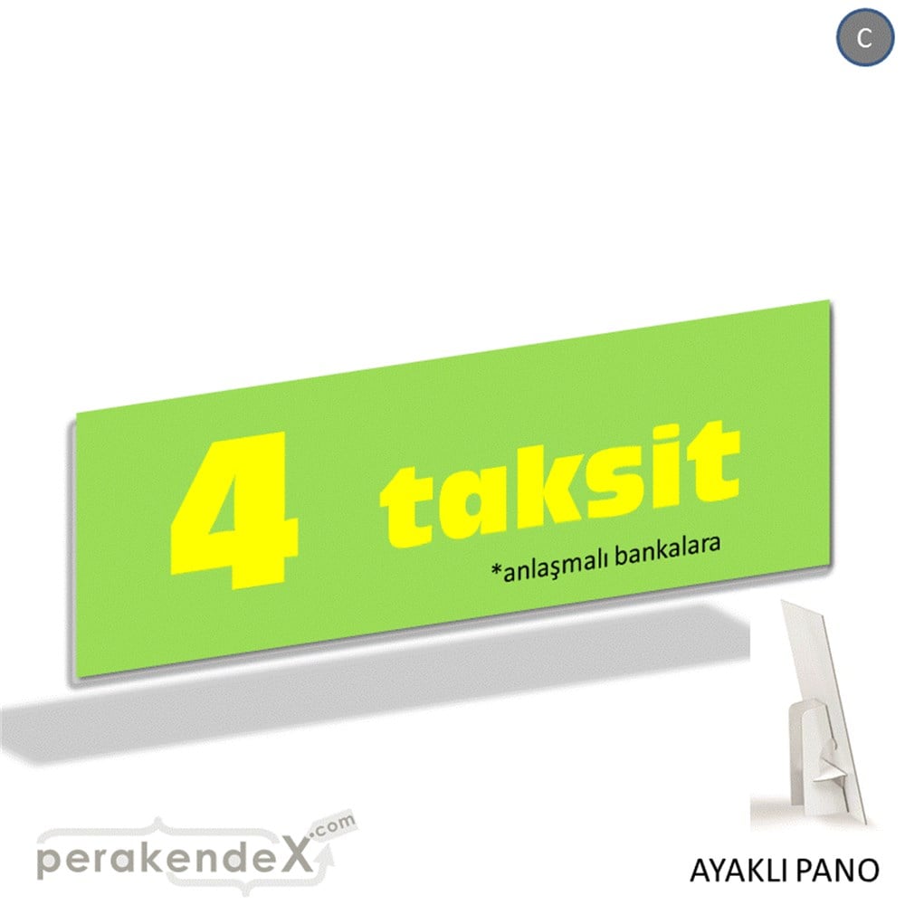 anlaşmalı bankalara 4 taksit AYAKLI REKLAM BANNER -dikdörtgen,tek yön baskı