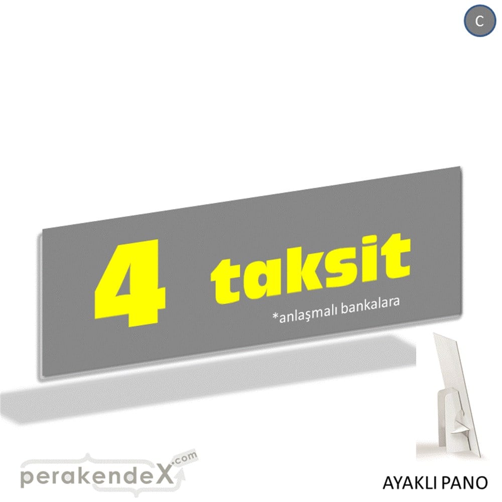 anlaşmalı bankalara 4 taksit AYAKLI REKLAM BANNER -dikdörtgen,tek yön baskı