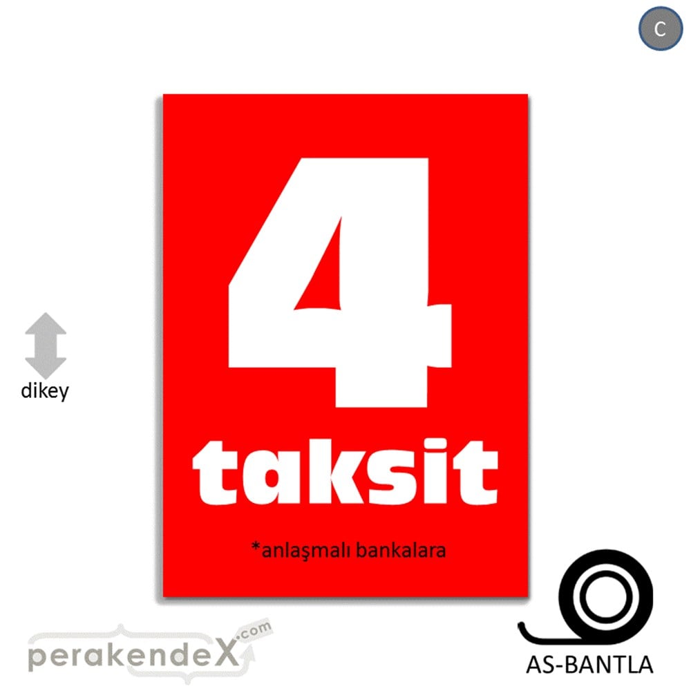 anlaşmalı bankalara 4 taksit POSTERİ -dikdörtgen,tek yön baskı