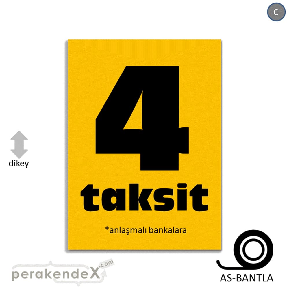 anlaşmalı bankalara 4 taksit POSTERİ -dikdörtgen,tek yön baskı
