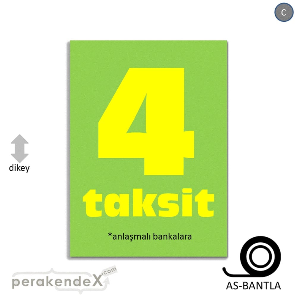 anlaşmalı bankalara 4 taksit POSTERİ -dikdörtgen,tek yön baskı