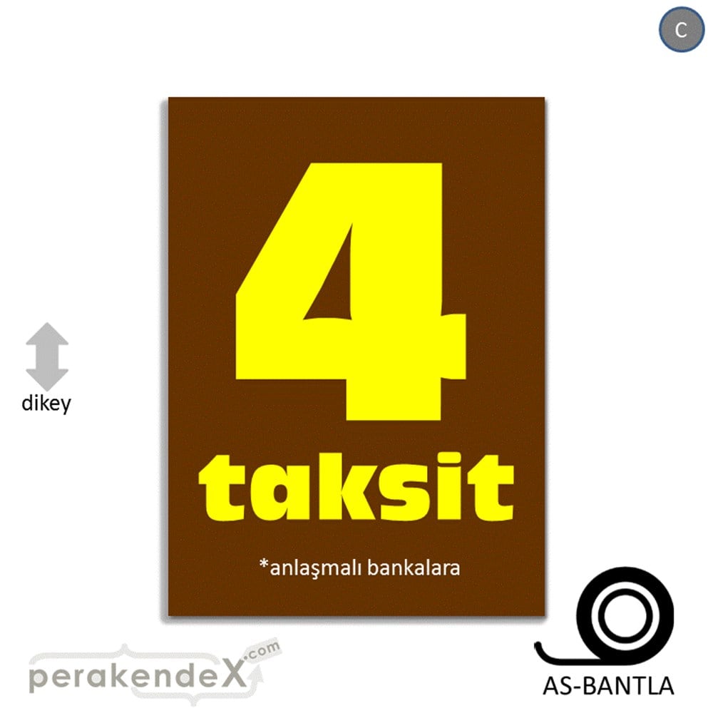 anlaşmalı bankalara 4 taksit POSTERİ -dikdörtgen,tek yön baskı
