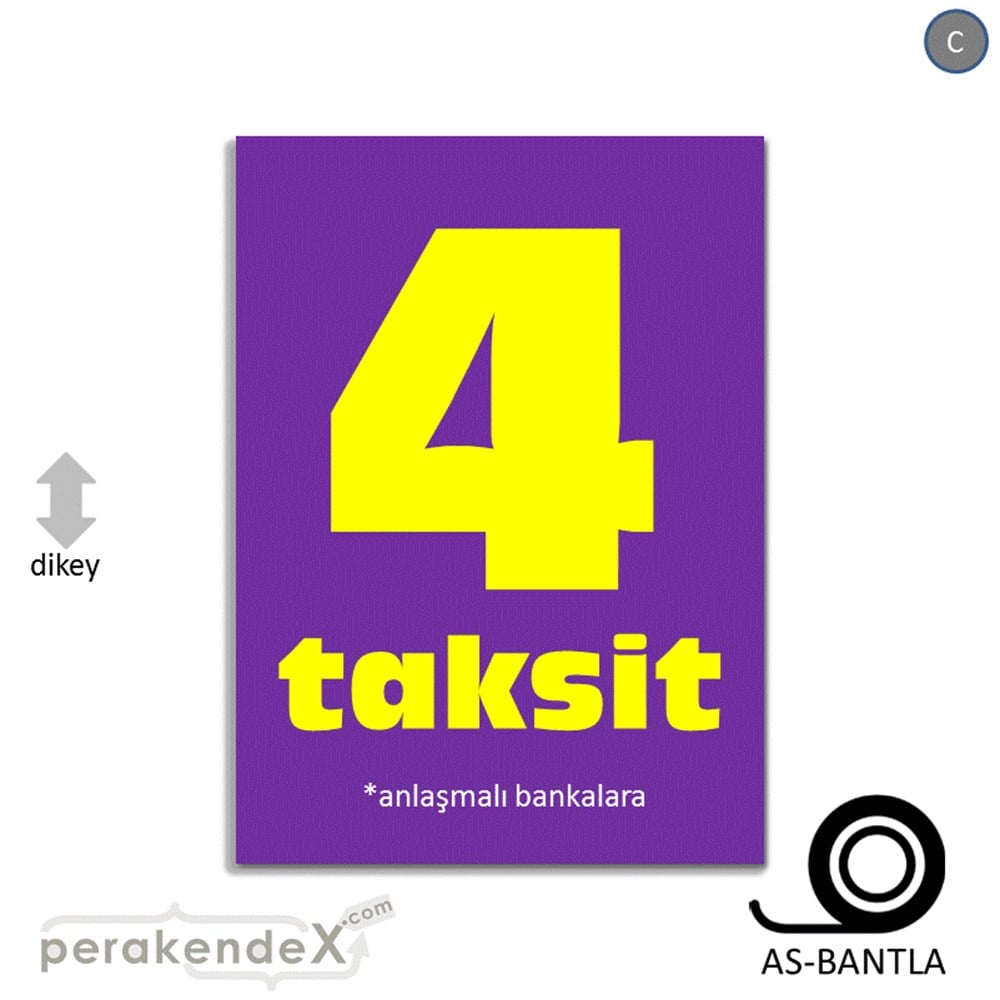 anlaşmalı bankalara 4 taksit POSTERİ -dikdörtgen,tek yön baskı