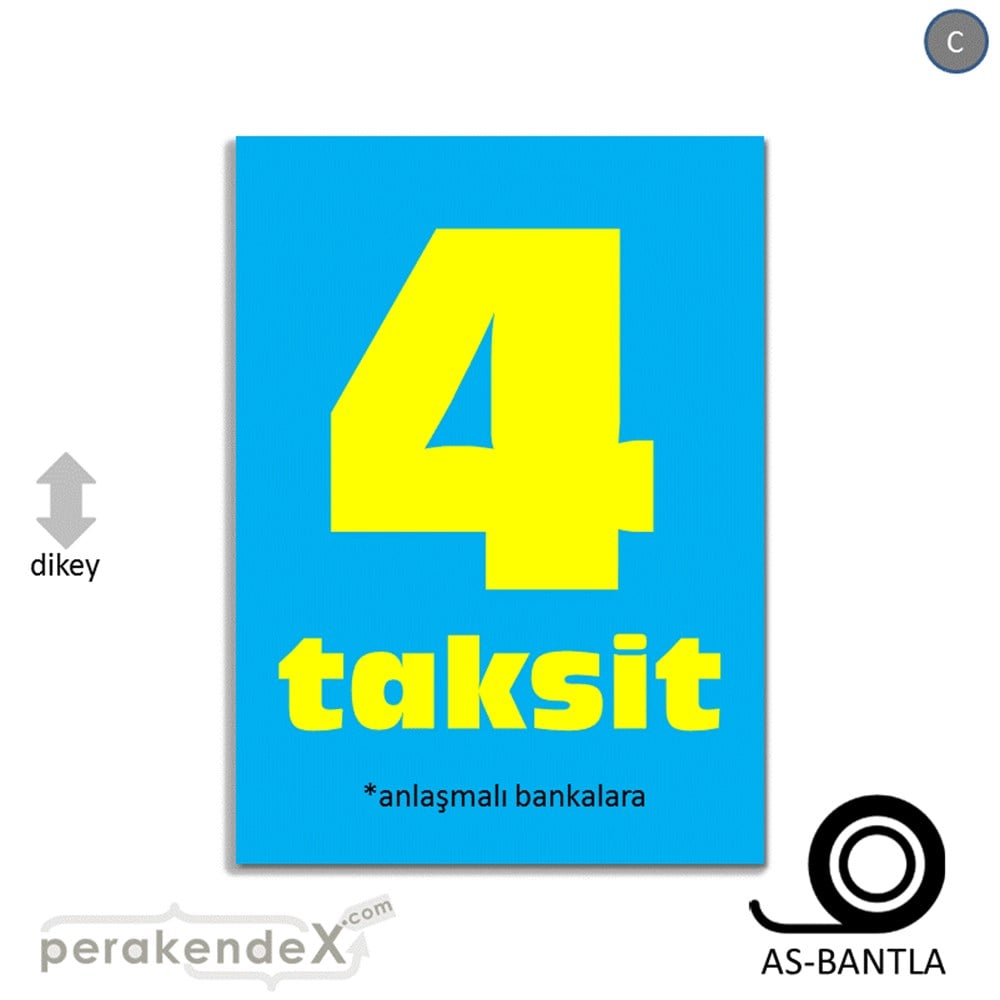 anlaşmalı bankalara 4 taksit POSTERİ -dikdörtgen,tek yön baskı