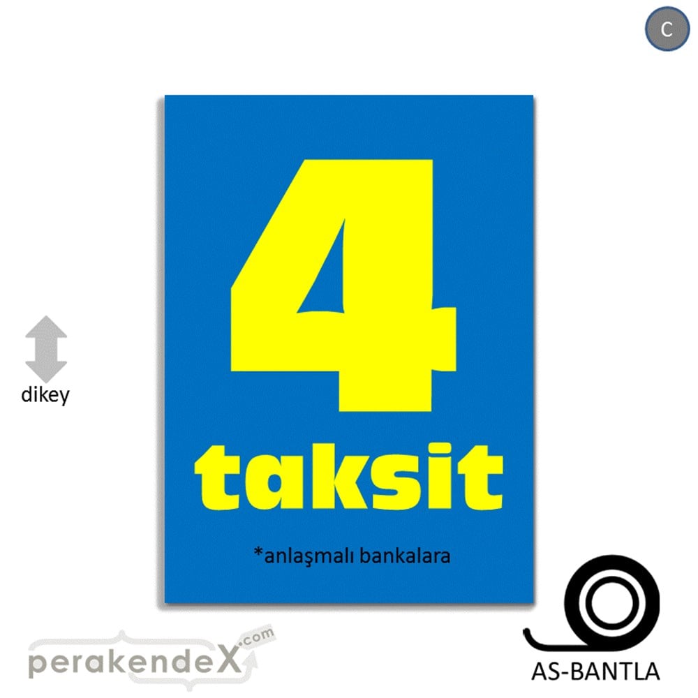 anlaşmalı bankalara 4 taksit POSTERİ -dikdörtgen,tek yön baskı