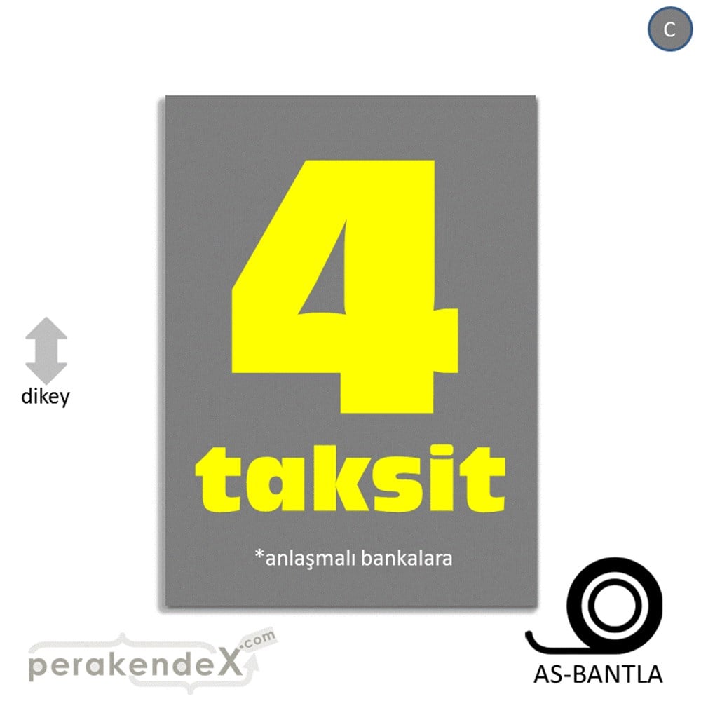 anlaşmalı bankalara 4 taksit POSTERİ -dikdörtgen,tek yön baskı