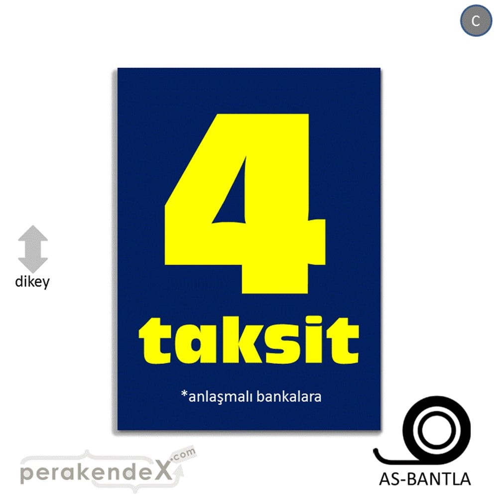 anlaşmalı bankalara 4 taksit POSTERİ -dikdörtgen,tek yön baskı