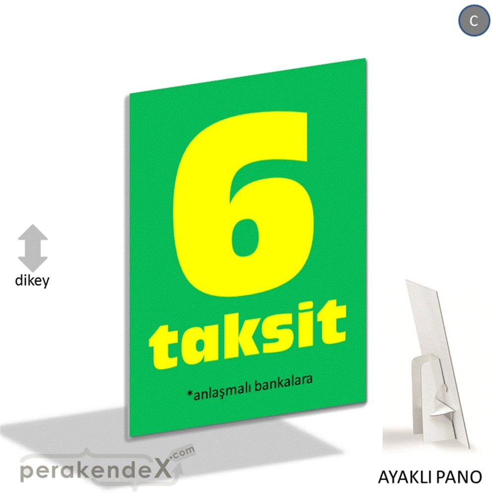 anlaşmalı bankalara 6 taksit AYAKLI REKLAM PANOSU -dikdörtgen,tek yön baskı