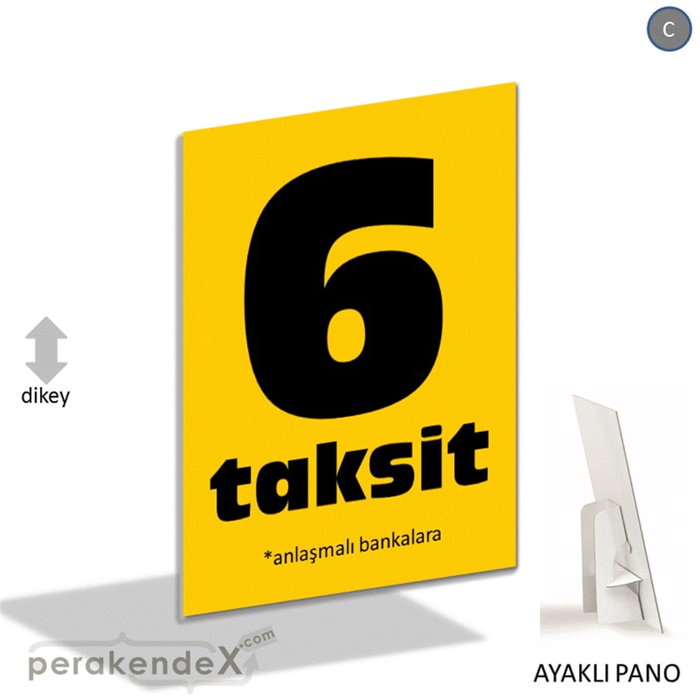anlaşmalı bankalara 6 taksit AYAKLI REKLAM PANOSU -dikdörtgen,tek yön baskı