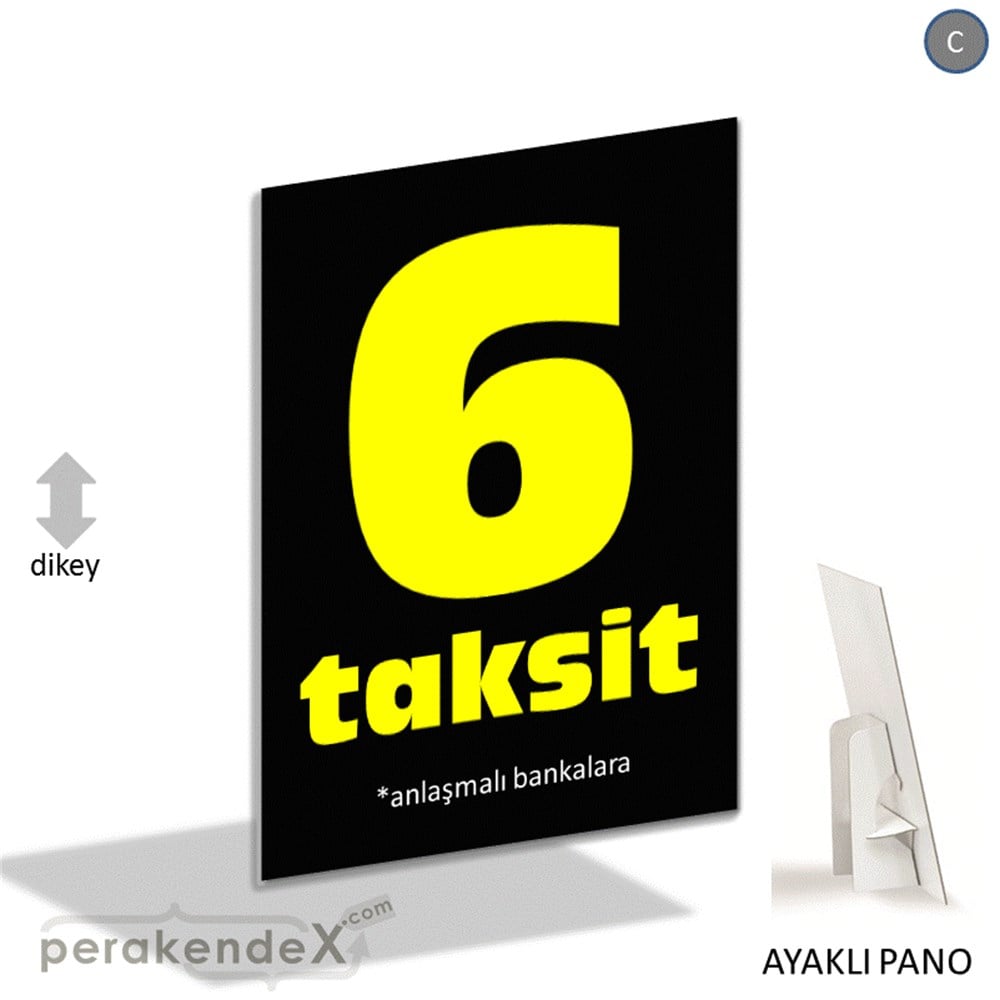 anlaşmalı bankalara 6 taksit AYAKLI REKLAM PANOSU -dikdörtgen,tek yön baskı