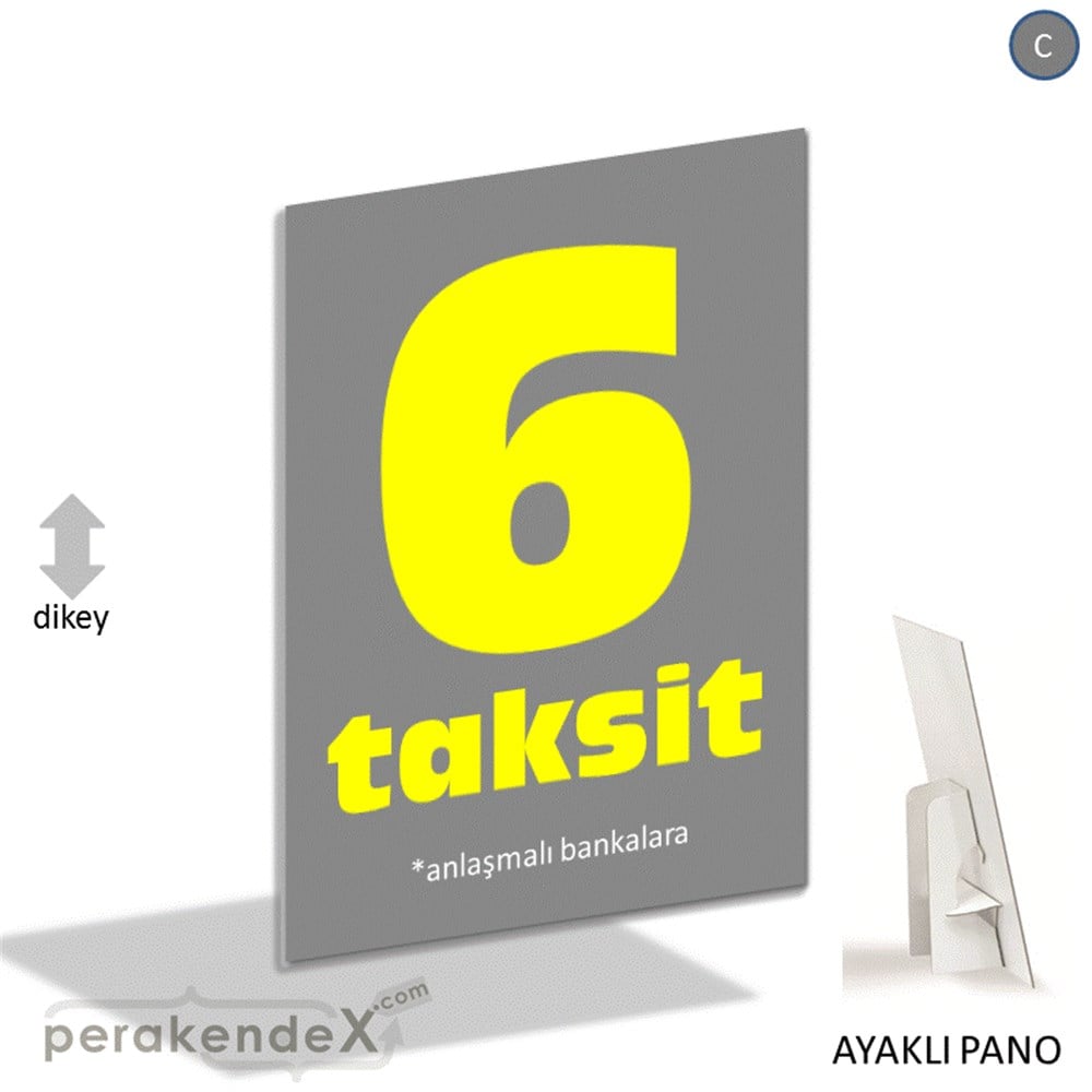 anlaşmalı bankalara 6 taksit AYAKLI REKLAM PANOSU -dikdörtgen,tek yön baskı