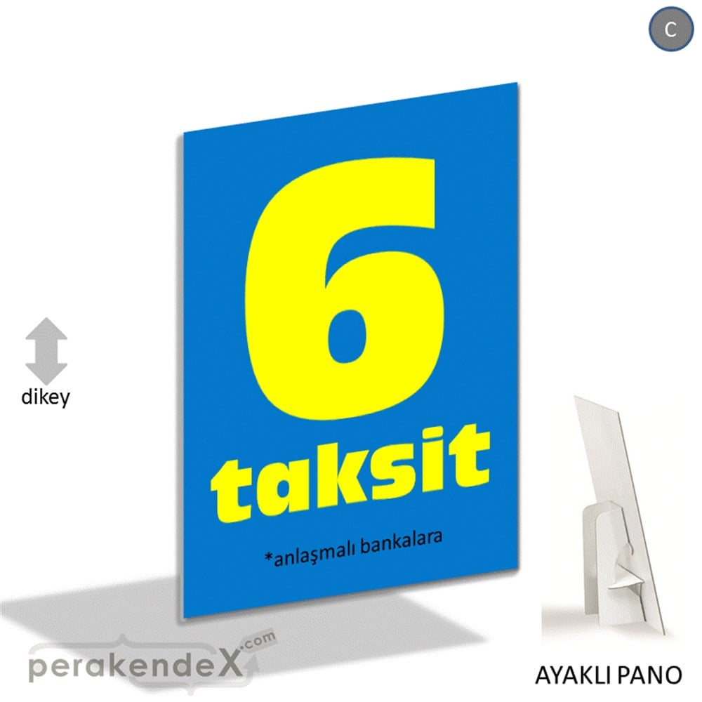 anlaşmalı bankalara 6 taksit AYAKLI REKLAM PANOSU -dikdörtgen,tek yön baskı