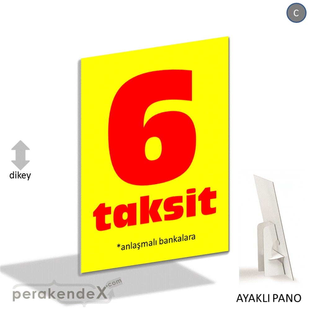 anlaşmalı bankalara 6 taksit AYAKLI REKLAM PANOSU -dikdörtgen,tek yön baskı