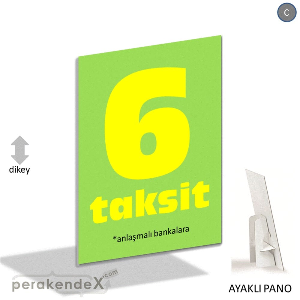 anlaşmalı bankalara 6 taksit AYAKLI REKLAM PANOSU -dikdörtgen,tek yön baskı