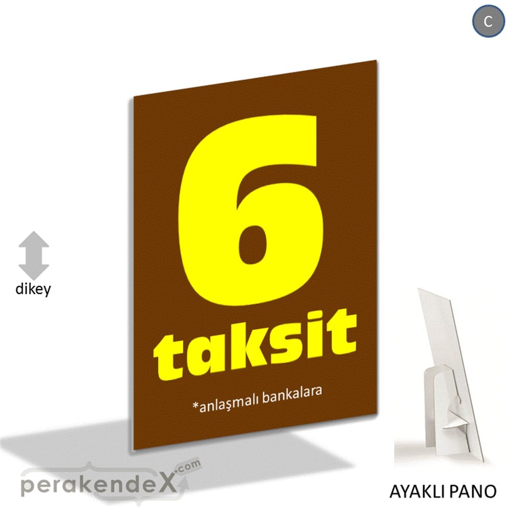 anlaşmalı bankalara 6 taksit AYAKLI REKLAM PANOSU -dikdörtgen,tek yön baskı