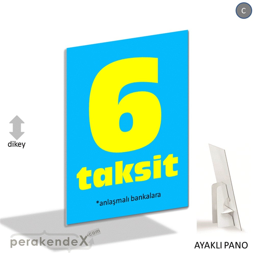 anlaşmalı bankalara 6 taksit AYAKLI REKLAM PANOSU -dikdörtgen,tek yön baskı
