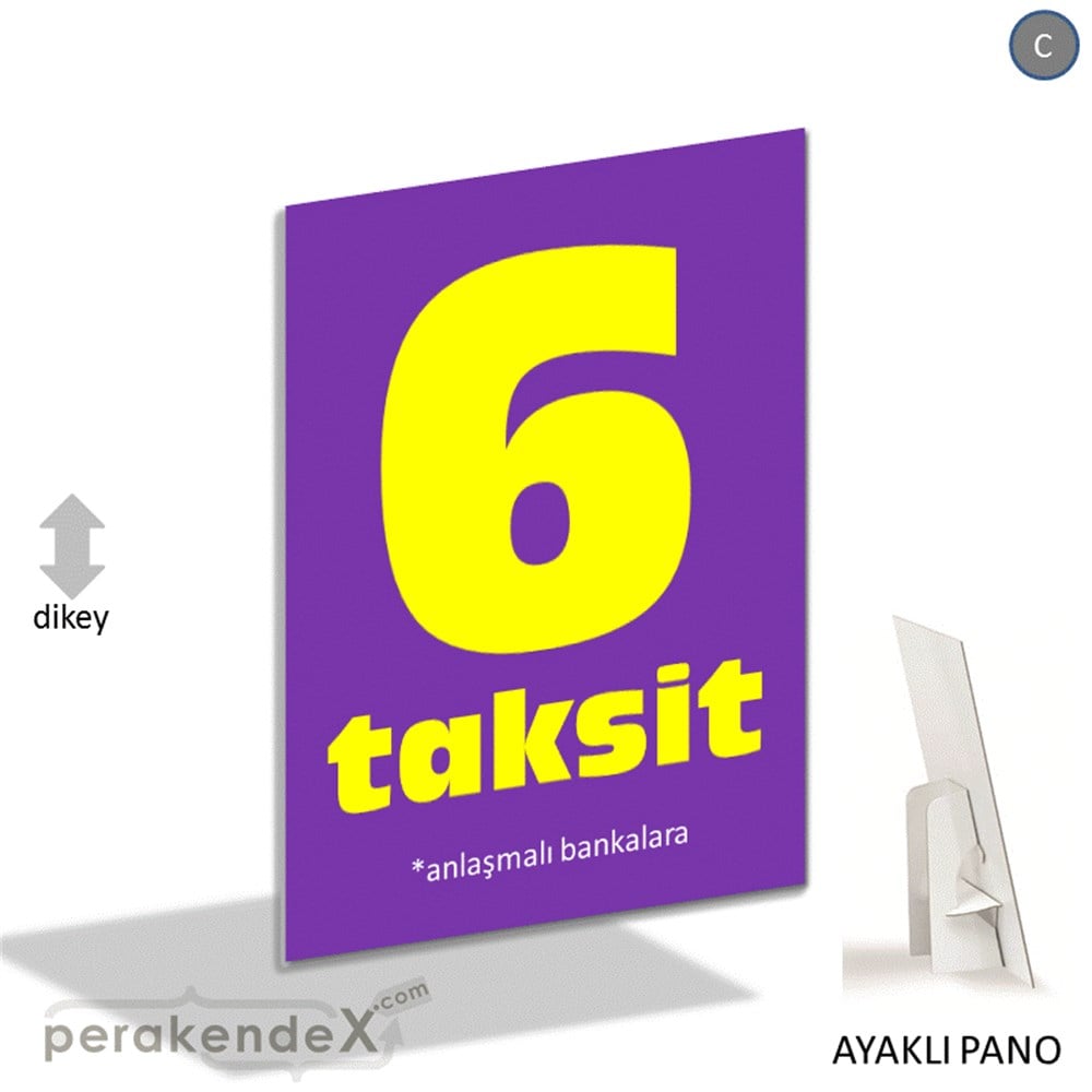 anlaşmalı bankalara 6 taksit AYAKLI REKLAM PANOSU -dikdörtgen,tek yön baskı