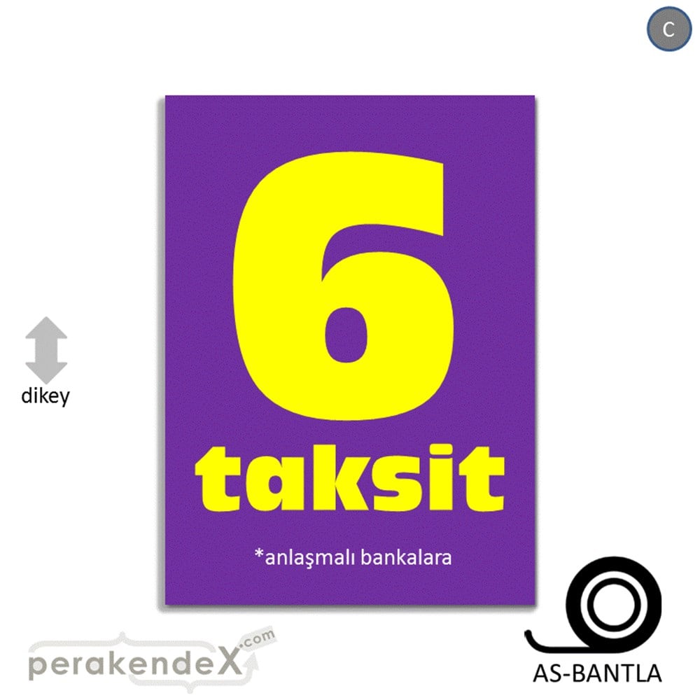 anlaşmalı bankalara 6 taksit POSTERİ -dikdörtgen,tek yön baskı