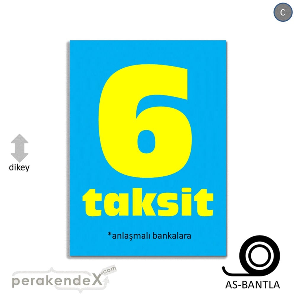 anlaşmalı bankalara 6 taksit POSTERİ -dikdörtgen,tek yön baskı