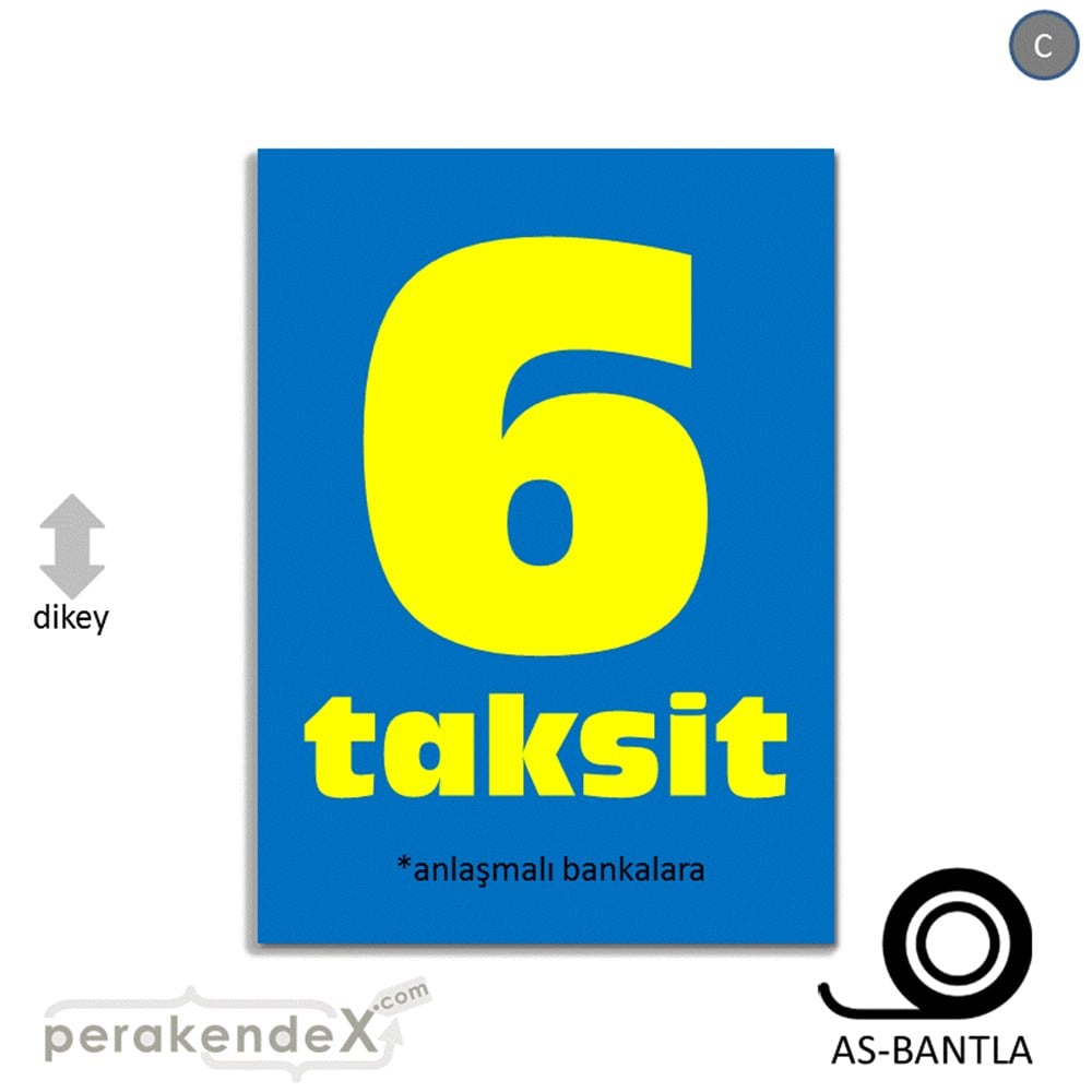 anlaşmalı bankalara 6 taksit POSTERİ -dikdörtgen,tek yön baskı