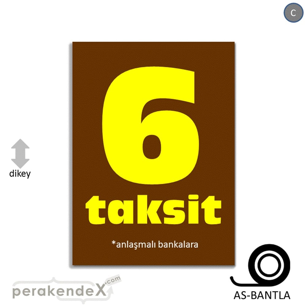 anlaşmalı bankalara 6 taksit POSTERİ -dikdörtgen,tek yön baskı