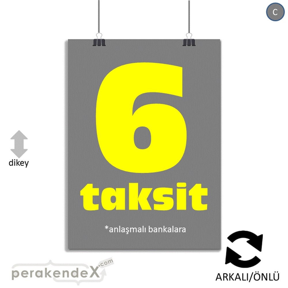 anlaşmalı bankalara 6 taksit POSTERİ -dikdörtgen,çift yön baskı