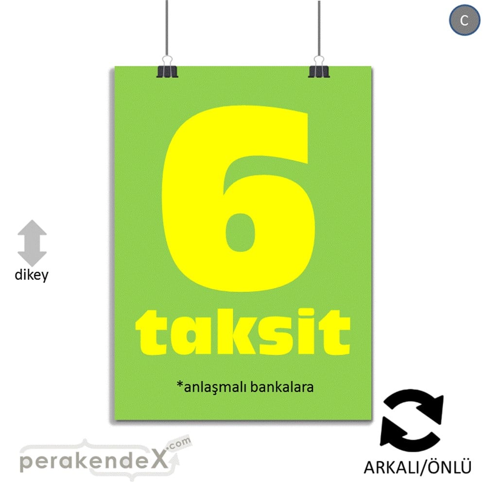 anlaşmalı bankalara 6 taksit POSTERİ -dikdörtgen,çift yön baskı