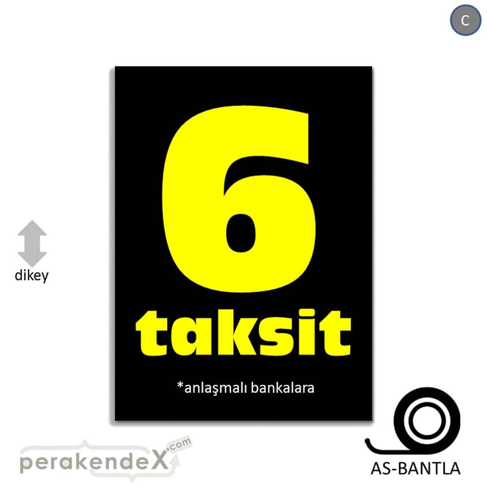 anlaşmalı bankalara 6 taksit POSTERİ -dikdörtgen,tek yön baskı