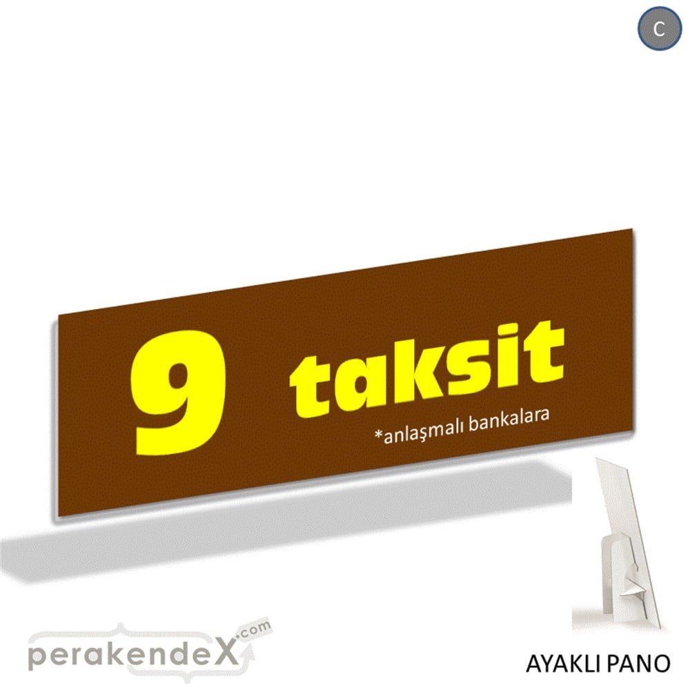 anlaşmalı bankalara 9 taksit AYAKLI REKLAM BANNER -dikdörtgen,tek yön baskı