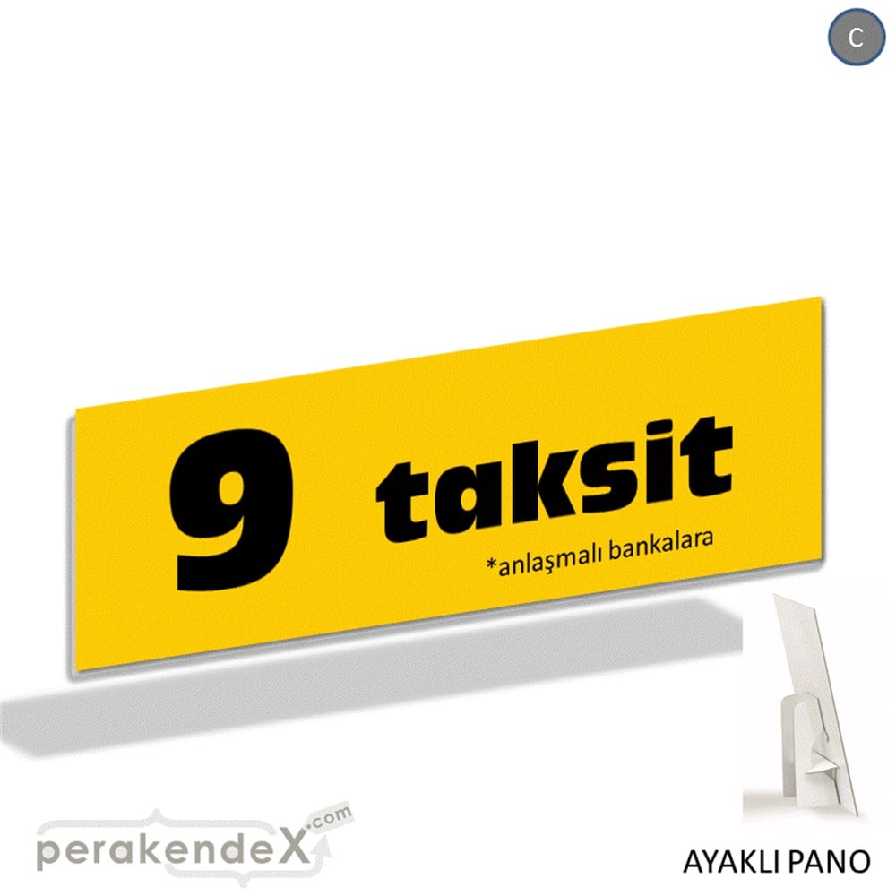 anlaşmalı bankalara 9 taksit AYAKLI REKLAM BANNER -dikdörtgen,tek yön baskı