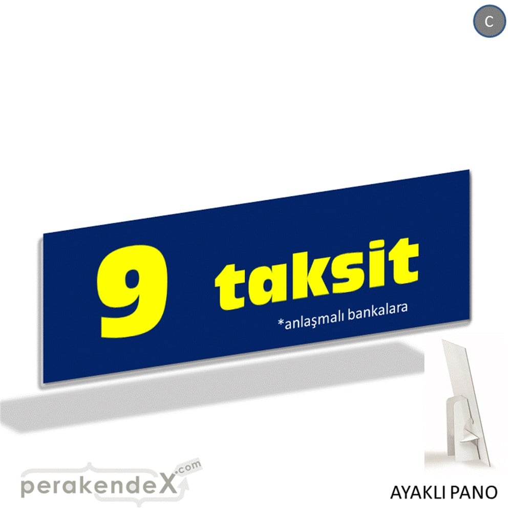 anlaşmalı bankalara 9 taksit AYAKLI REKLAM BANNER -dikdörtgen,tek yön baskı