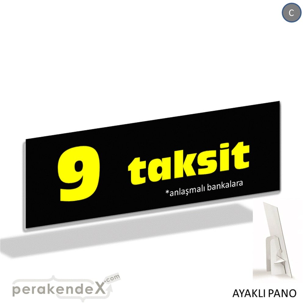 anlaşmalı bankalara 9 taksit AYAKLI REKLAM BANNER -dikdörtgen,tek yön baskı