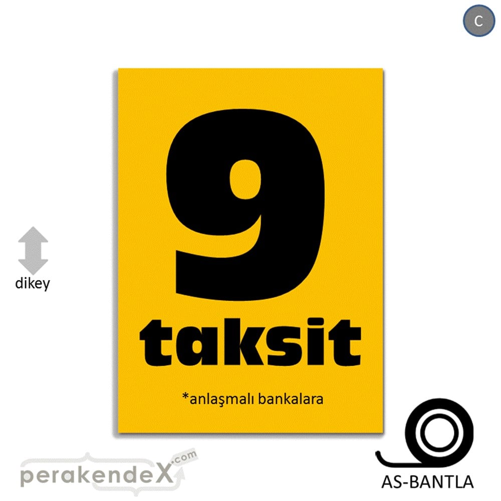 anlaşmalı bankalara 9 taksit POSTERİ -dikdörtgen,tek yön baskı