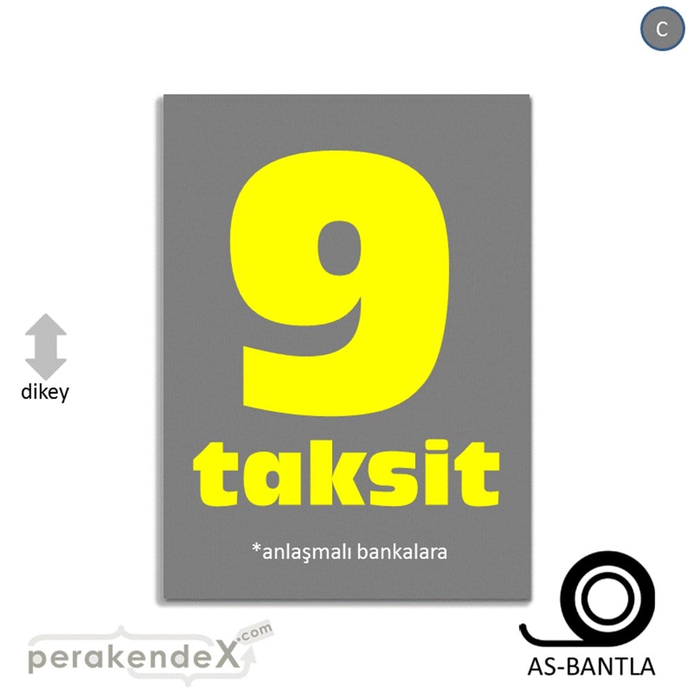 anlaşmalı bankalara 9 taksit POSTERİ -dikdörtgen,tek yön baskı