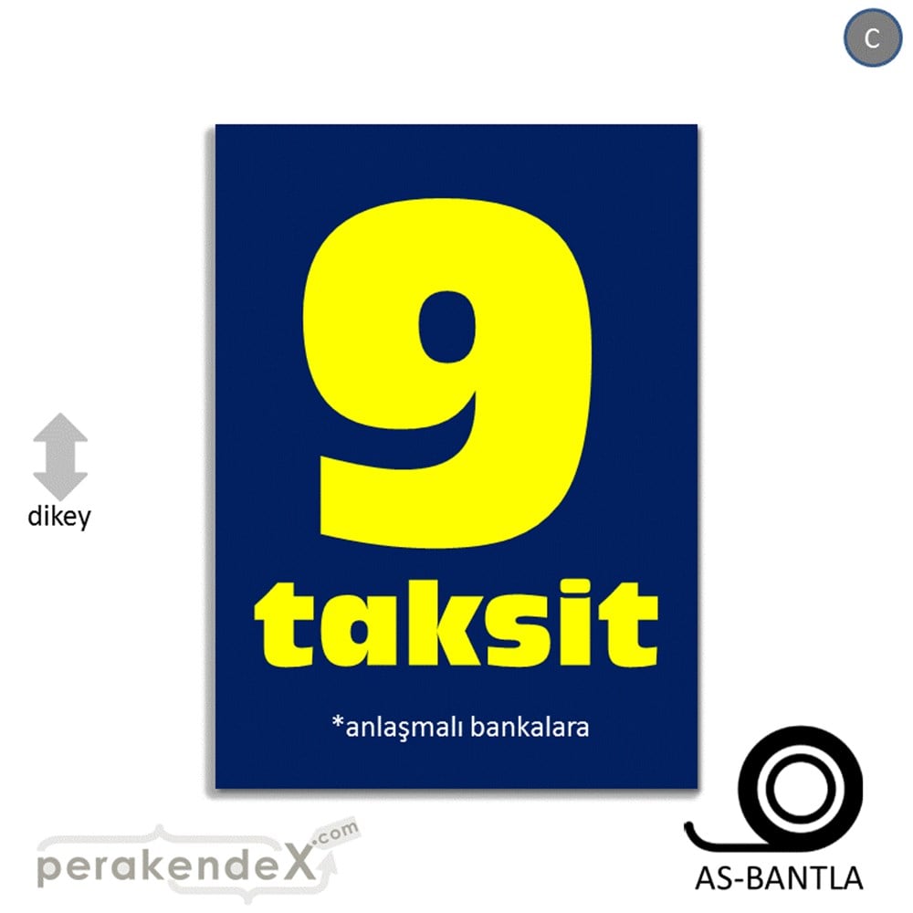 anlaşmalı bankalara 9 taksit POSTERİ -dikdörtgen,tek yön baskı