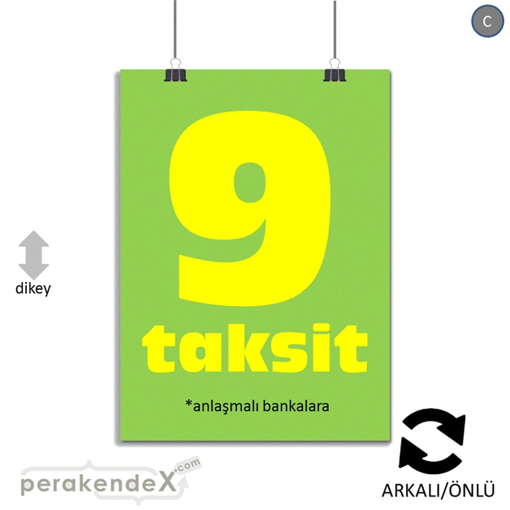 anlaşmalı bankalara 9 taksit POSTERİ -dikdörtgen,çift yön baskı