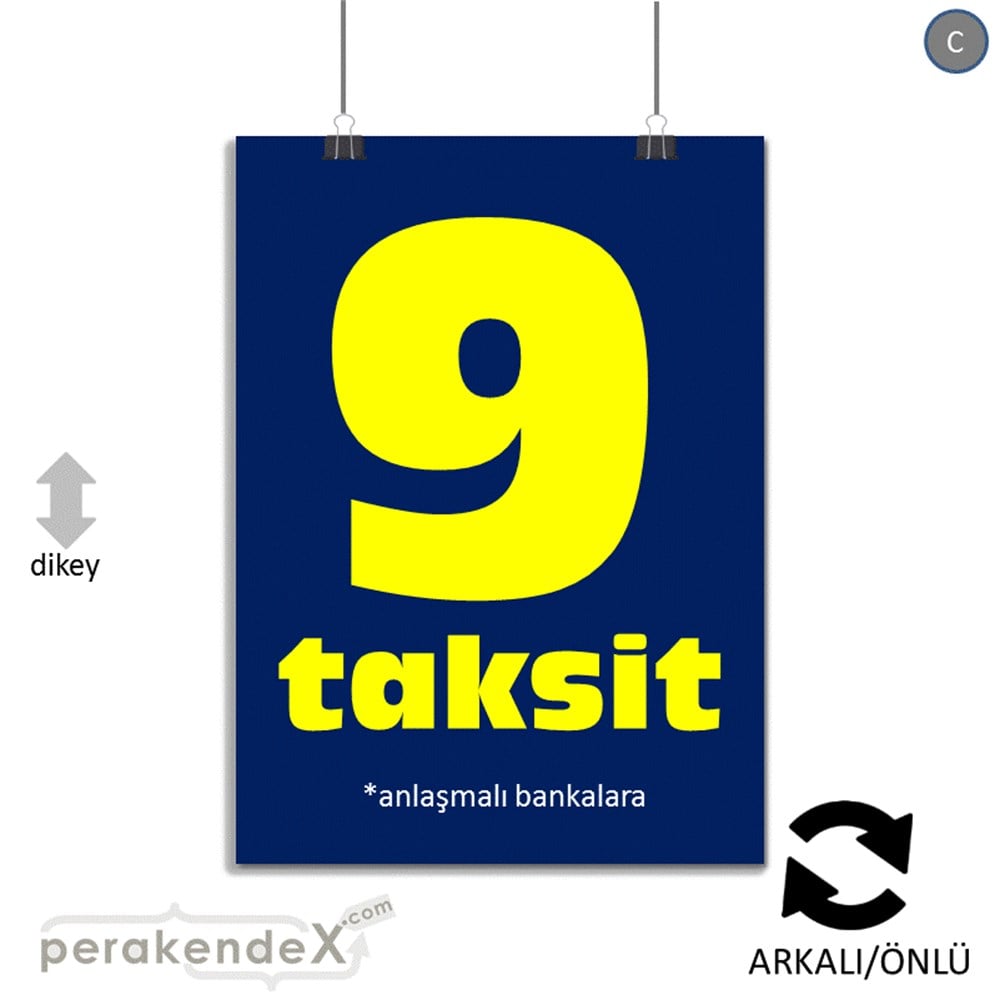 anlaşmalı bankalara 9 taksit POSTERİ -dikdörtgen,çift yön baskı