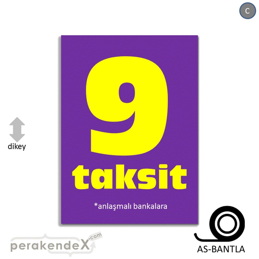anlaşmalı bankalara 9 taksit POSTERİ -dikdörtgen,tek yön baskı