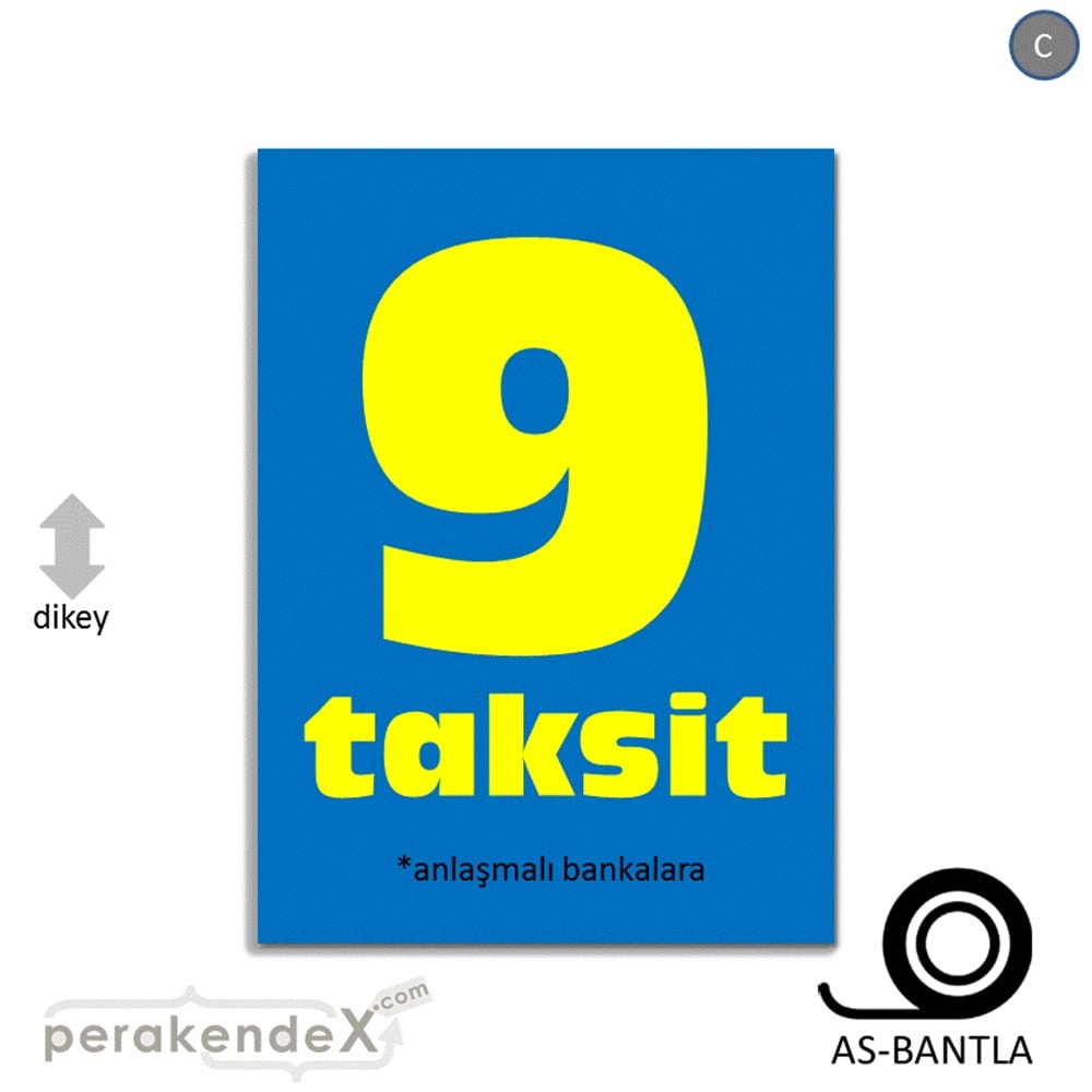anlaşmalı bankalara 9 taksit POSTERİ -dikdörtgen,tek yön baskı