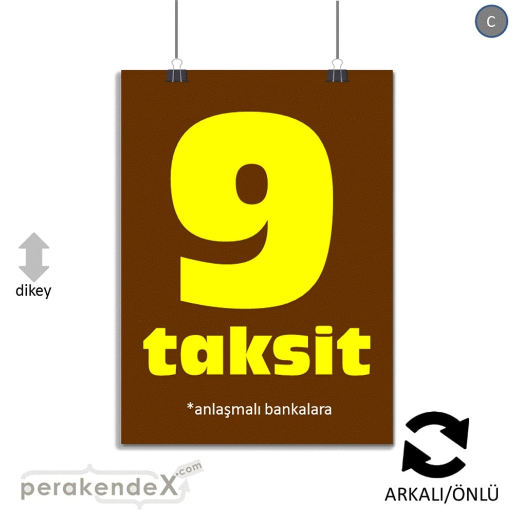 anlaşmalı bankalara 9 taksit POSTERİ -dikdörtgen,çift yön baskı